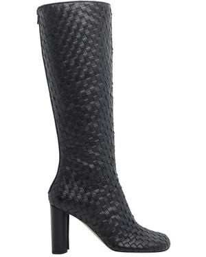 Bottega Veneta Cherry Boots With Braided Pattern - Black