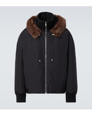 Loewe Shearling-Trimmed Cotton-Blend Jacket - Black