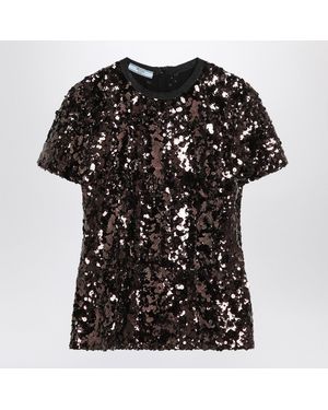 Prada Plum-Coloured Sequin Sweater - Black