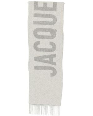 Jacquemus Logo Wool Scarf - White