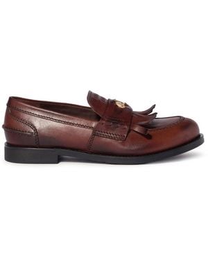 Miu Miu Leather Loafers - Brown