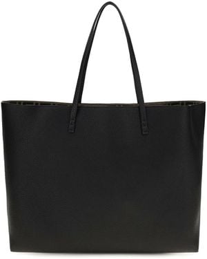 Fendi Medium Roll Roman Leather Shopping Bag - Black