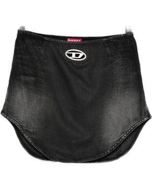 DIESEL Oval-D Denim Skirt - Black