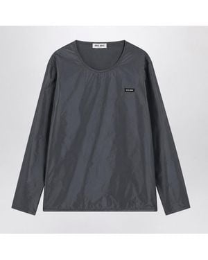 Miu Miu Hematite Blouse - Gray