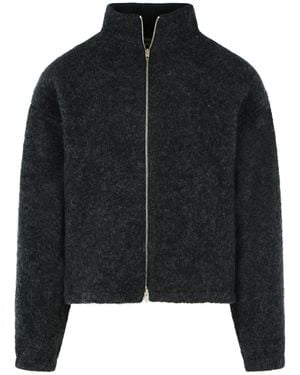 Jil Sander Lava Stone Wool Fleece Sweatshirt - Black