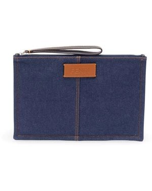 Fendi Flat Pouch Denim - Blue