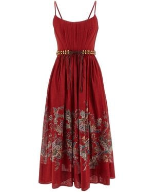 Zimmermann Rhiannon Corset Midi Dress - Red