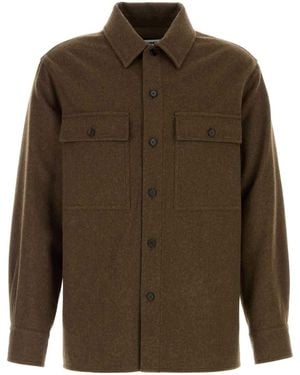 Jil Sander Khaki Wool Shirt - Brown