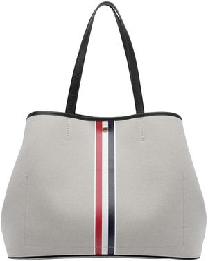 Thom Browne Rwb Stripe Tool Tote Bag - Gray
