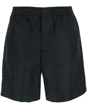 Ami Paris Shorts With Elastic Waist And Ami De Coeur Detail On The Back - Black