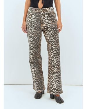 Ganni Leopard Print Izey Pants - Multicolor