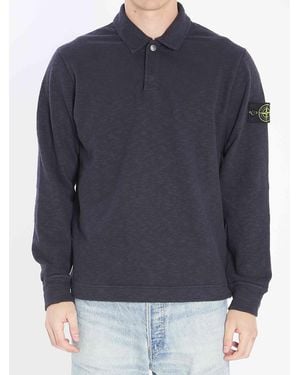Stone Island Long-Sleeve Polo Shirt - Blue