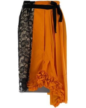Prada Multicolor Taffeta Skirt - Orange