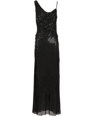 Self-Portrait Draped Dress - Black