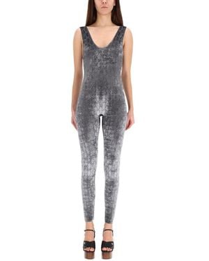 Gucci Jumpsuit With "Gg" Embroidery - Blue