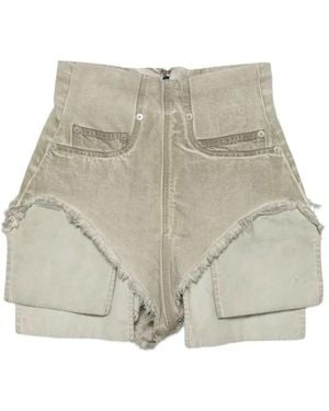 Rick Owens Frayed Shorts - Natural