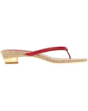 Cult Gaia Leather Sierra Thong Mules - Pink