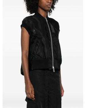 Sacai High Twist Voile Vest in Black | Lyst