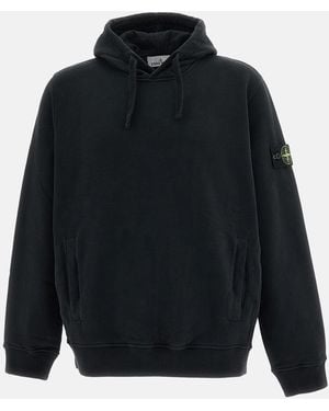 Stone Island Cotton Hooded Sweatshirt - Blue