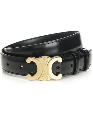 Celine "Triomphe" Belt - Black