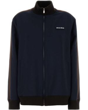 Miu Miu Navy Blue Mohair Blend Sweatshirt