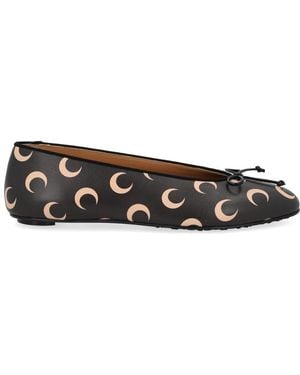 Marine Serre Leather Ballet Flats - Black
