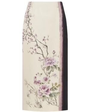 Dior Floral Midi Skirt - Natural