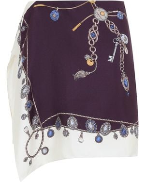 Versace Silk Stolen Jewels Skirt - Purple