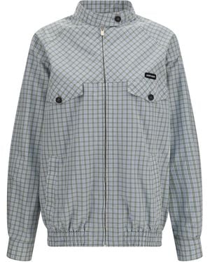 Miu Miu Checked Technical Fabric Blouson Jacket - Gray