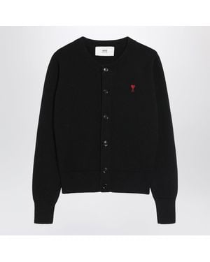 Ami Paris Ami De Coeur Cardigan - Black