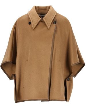 Max Mara Cape With Piping - Brown