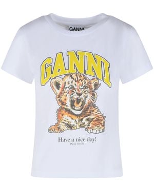 Ganni Cotton T-Shirt - White