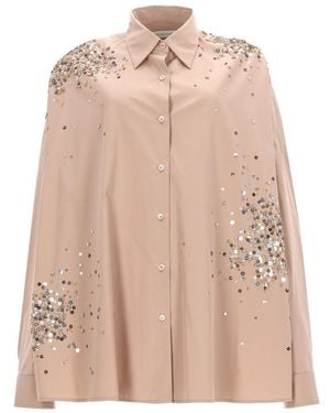Dries Van Noten "Casia" Shirt With Rhinestones - Natural