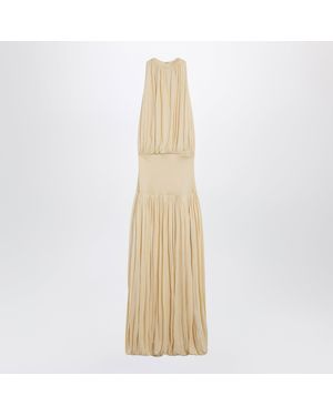 TOTEME Sleeveless Ruched Midi Dress - Natural
