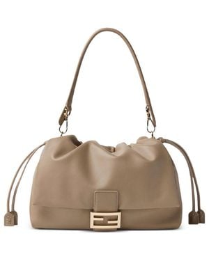 Fendi Neutrals Tote Bags - Gray