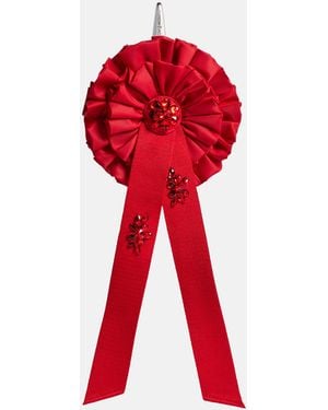 Simone Rocha Ribbon Rosette Coin Purse With Emb - Red