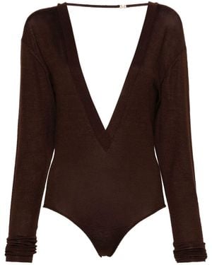 Saint Laurent Body Manches Longues - Brown