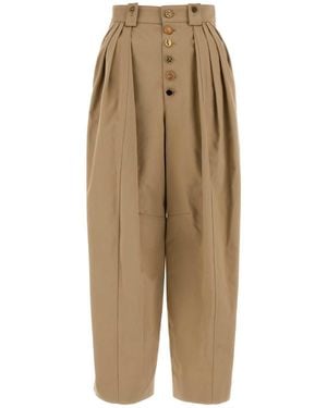 Chloé Cotton Wide-Leg Pant Pant - Natural