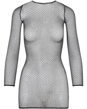 Balenciaga Crystal Mesh Mini Top For - Gray