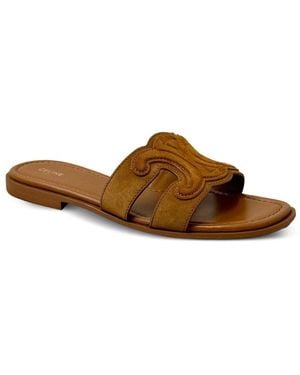 Celine Marina Suede Leather Sandals - Brown