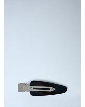 Balenciaga Set Of Two Logo Engraved Hair Clips - Blue