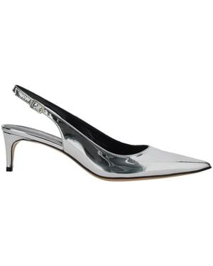 Le Plain 'Luisa' Metallic Slingback Pumps With Medium Stiletto Heel And Mirror Effect