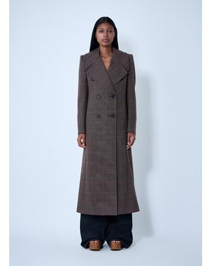 Chloé Chloã Double-Breasted Check Wool Coat - Blue