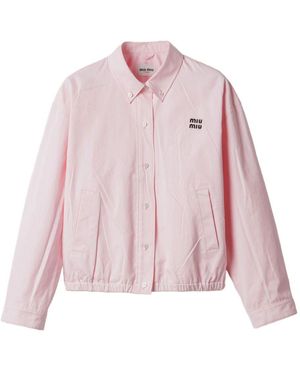Miu Miu Poplin Blouson Jacket - Pink