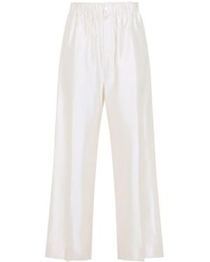 Carven Cotton And Silk Pants - White