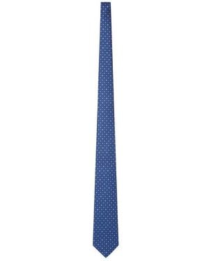 Kiton Fabric Tie With Micro Geometric Pattern - Blue