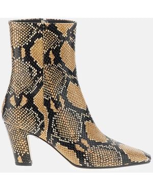 Aeyde Maris Snake Print Calf Leather - White