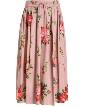 Dolce & Gabbana Roses Bouquet Long Skirt - Red