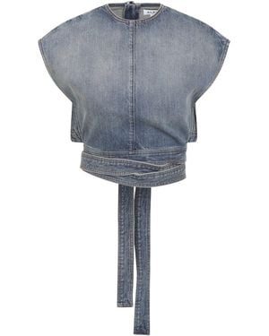 Alaïa Belted Top Cotton - Gray