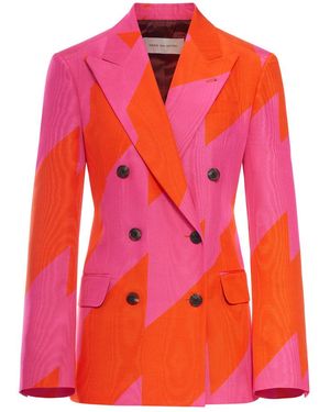 Dries Van Noten Double-Breasted Jacket With Graphic Print - Red